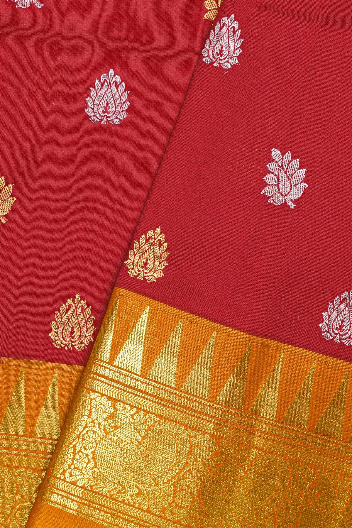 Venkatagiri Silk Red And Pink Saree
