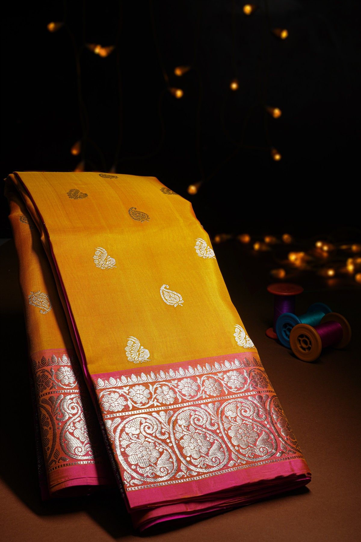 Venkatagiri Silk Mustard Saree