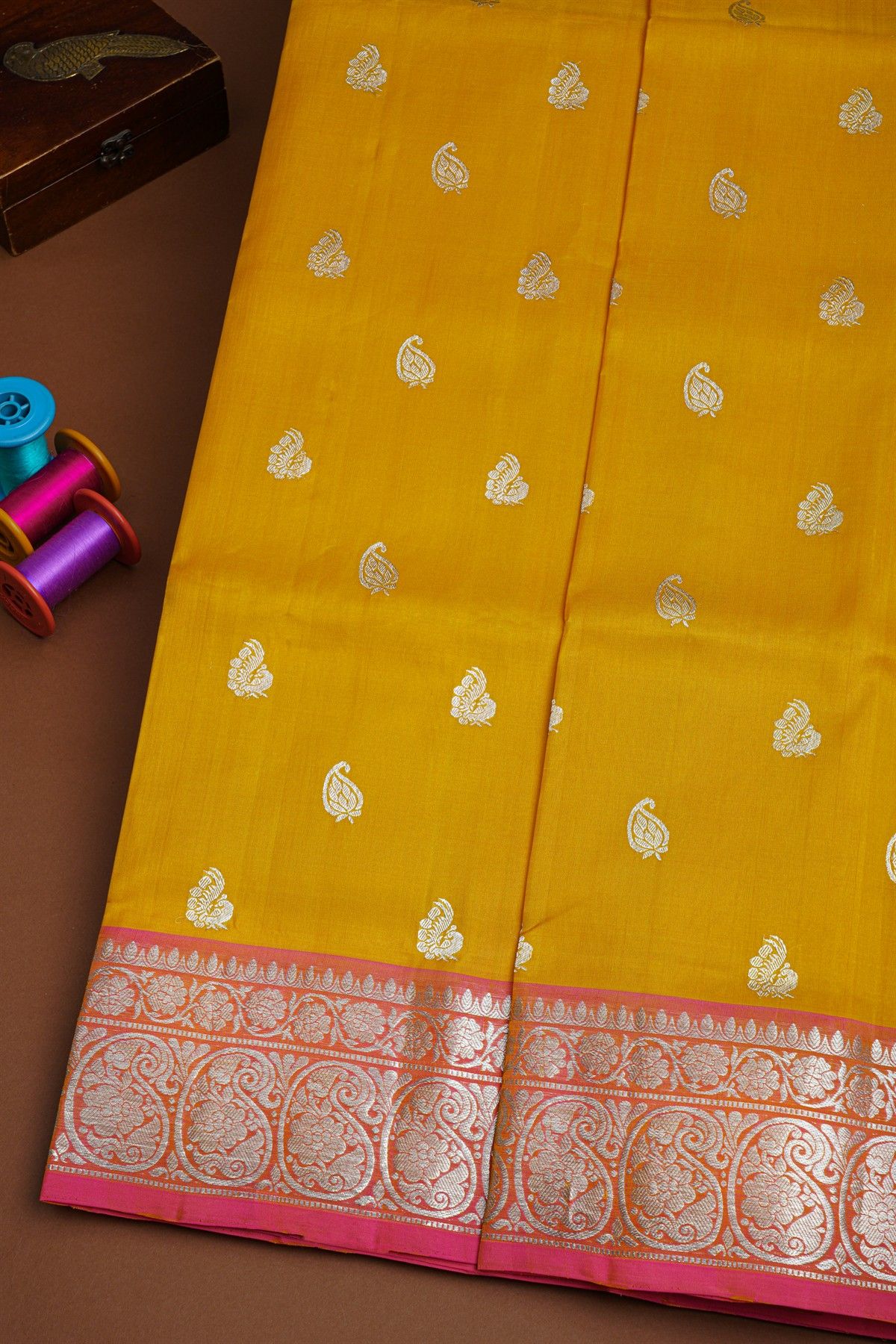 Venkatagiri Silk Mustard Saree