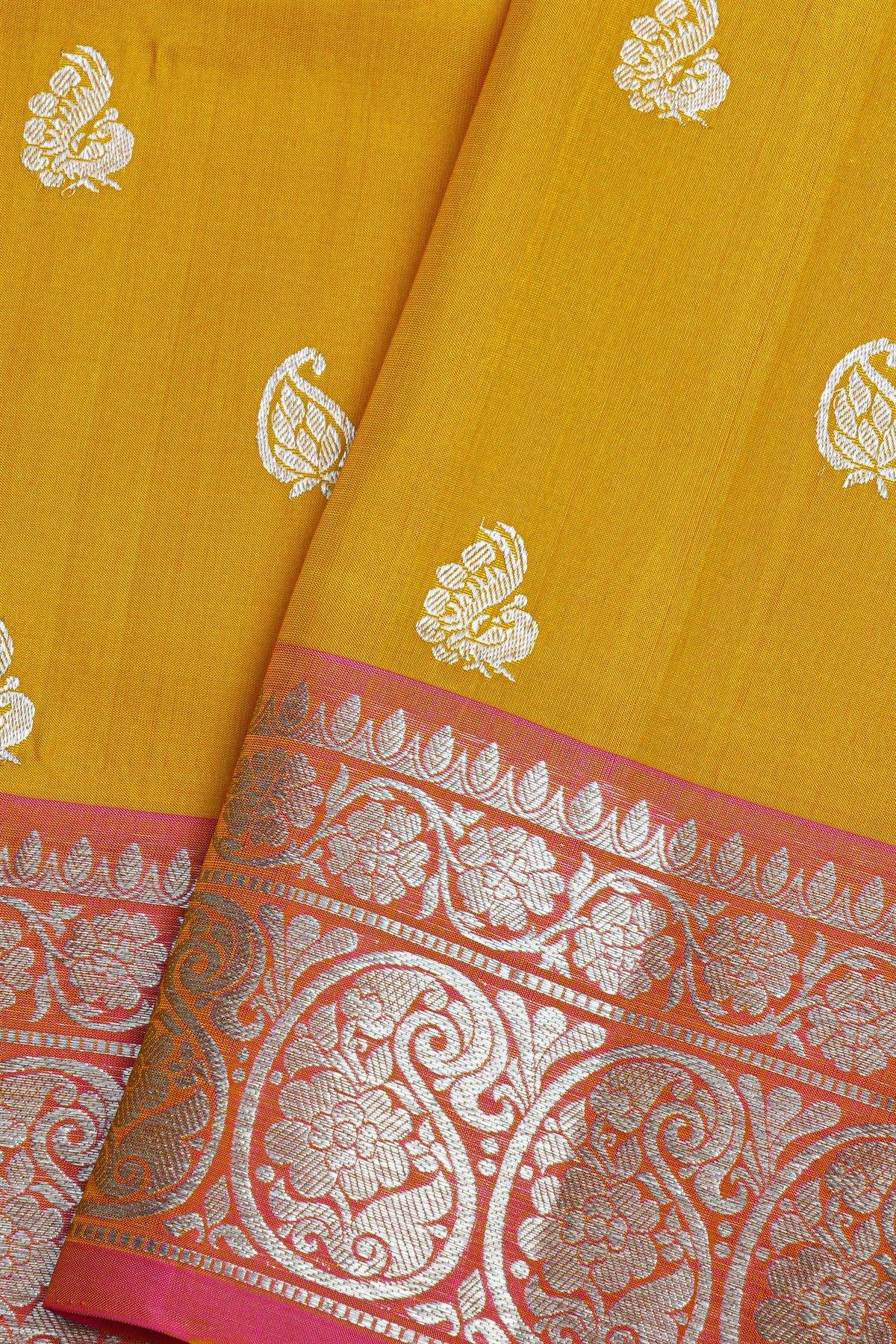 Venkatagiri Silk Mustard Saree