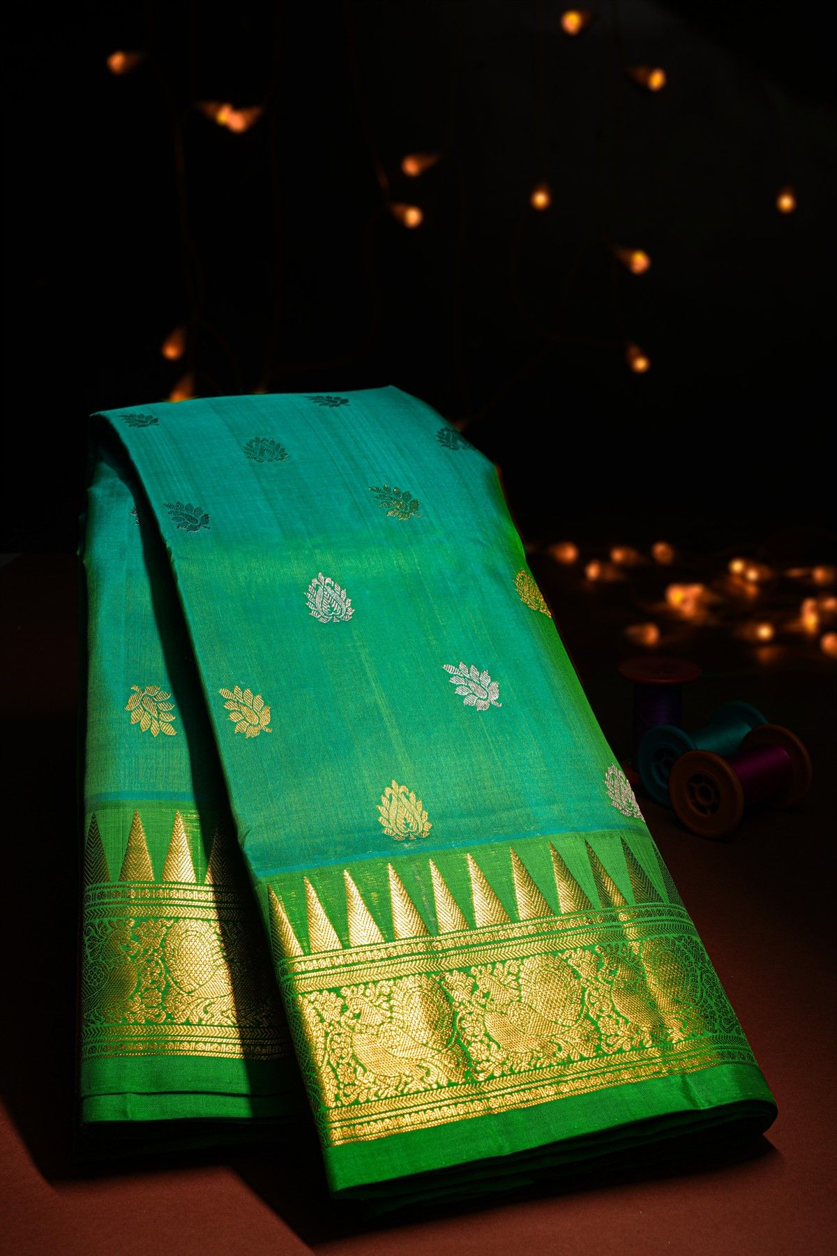 Venkatagiri Silk Sea Green Saree