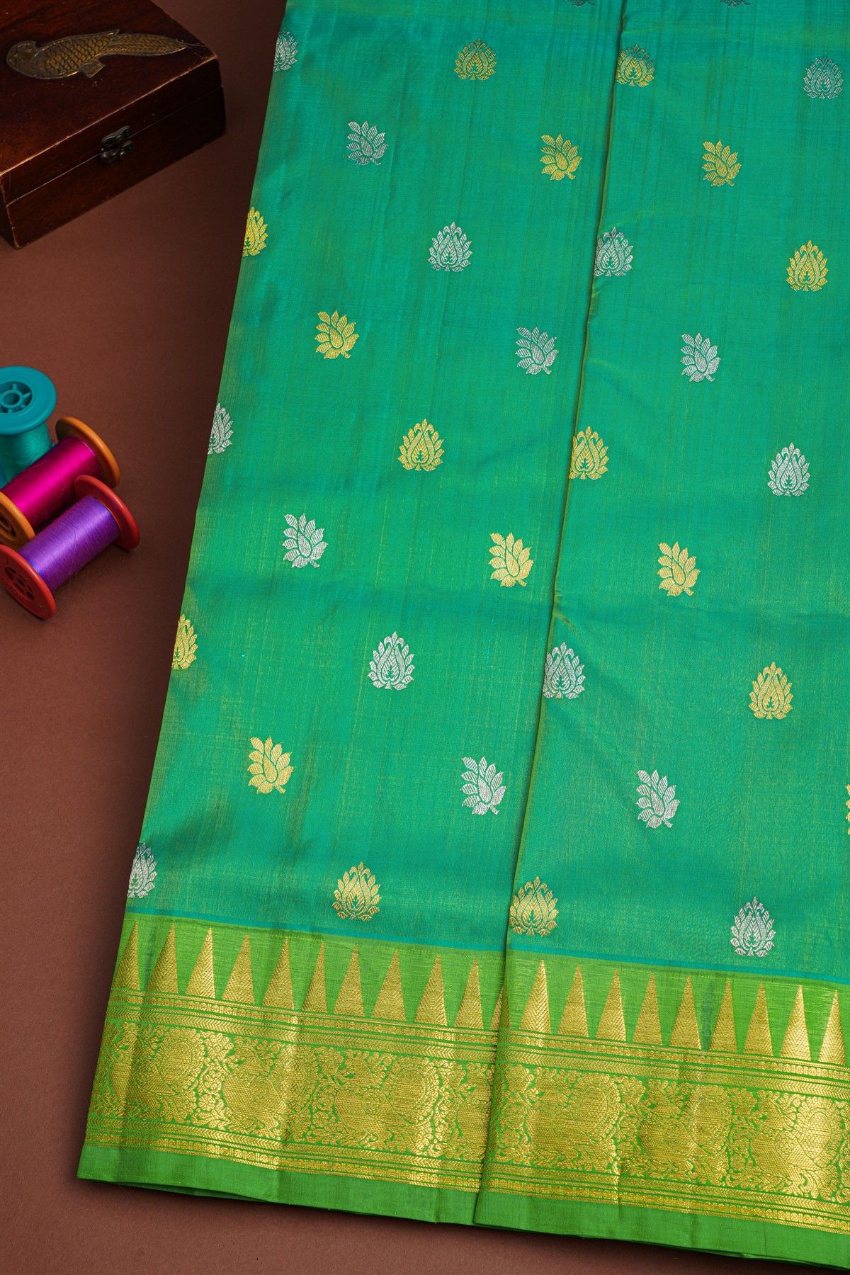 Venkatagiri Silk Sea Green Saree