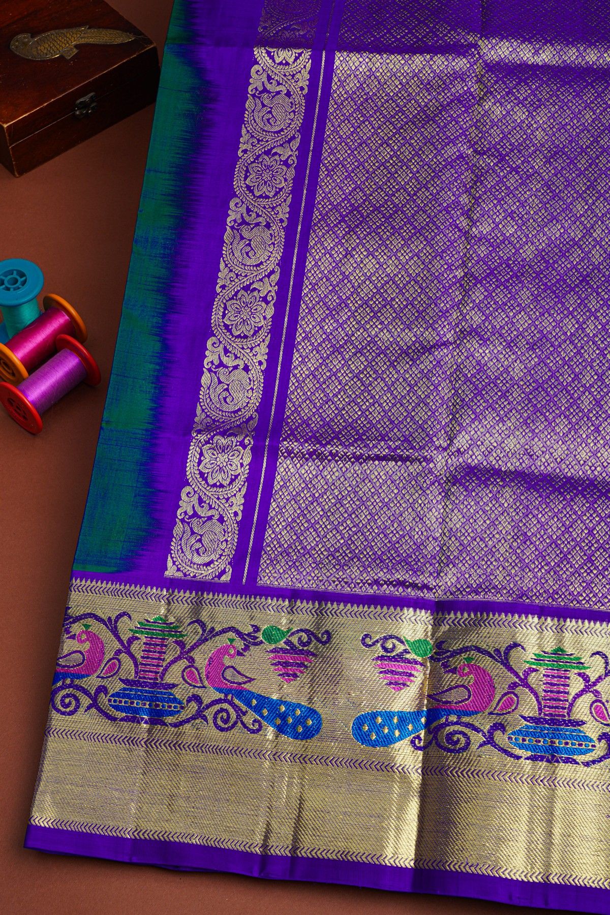 Venkatagiri Silk Dual Colour Saree