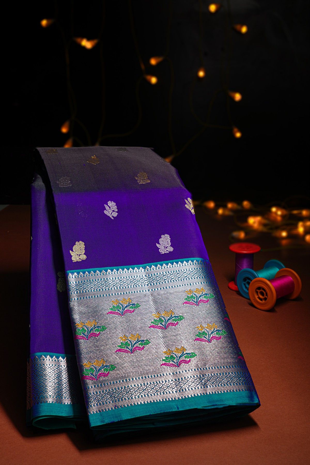 Venkatagiri Silk Navy Blue Saree