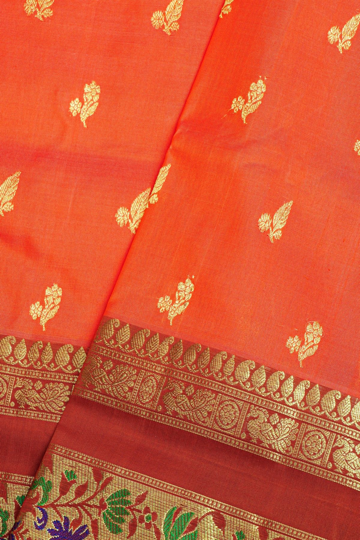 Venkatagiri Silk Peach Saree