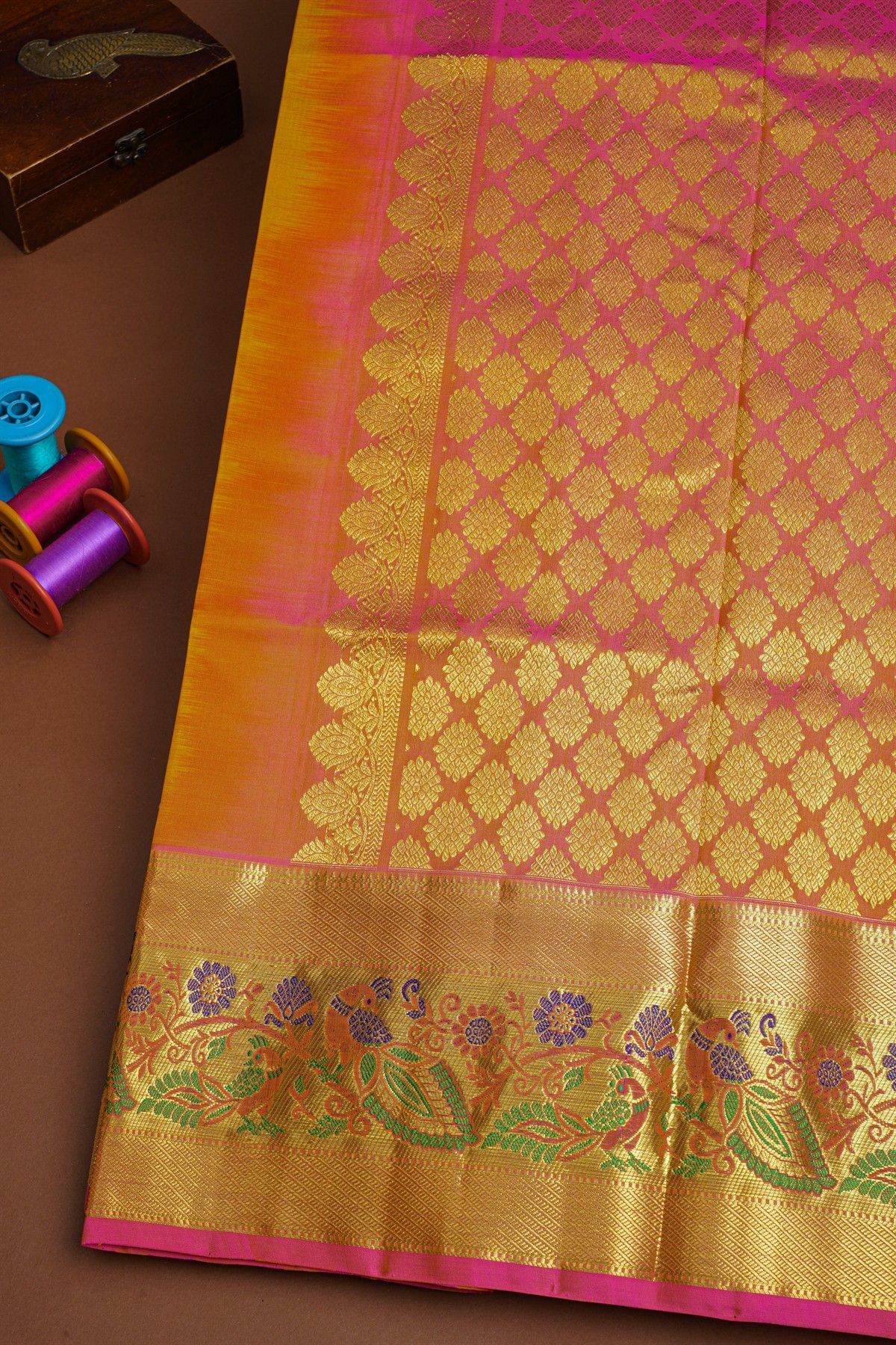 Venkatagiri Silk Mustard Saree