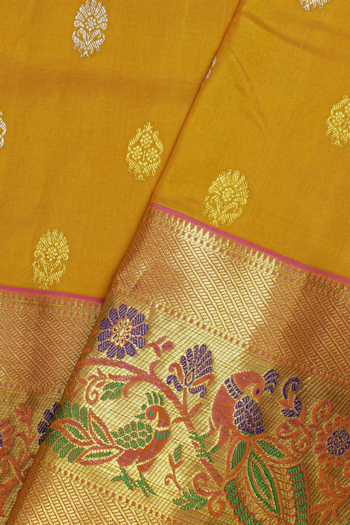 Venkatagiri Silk Mustard Saree