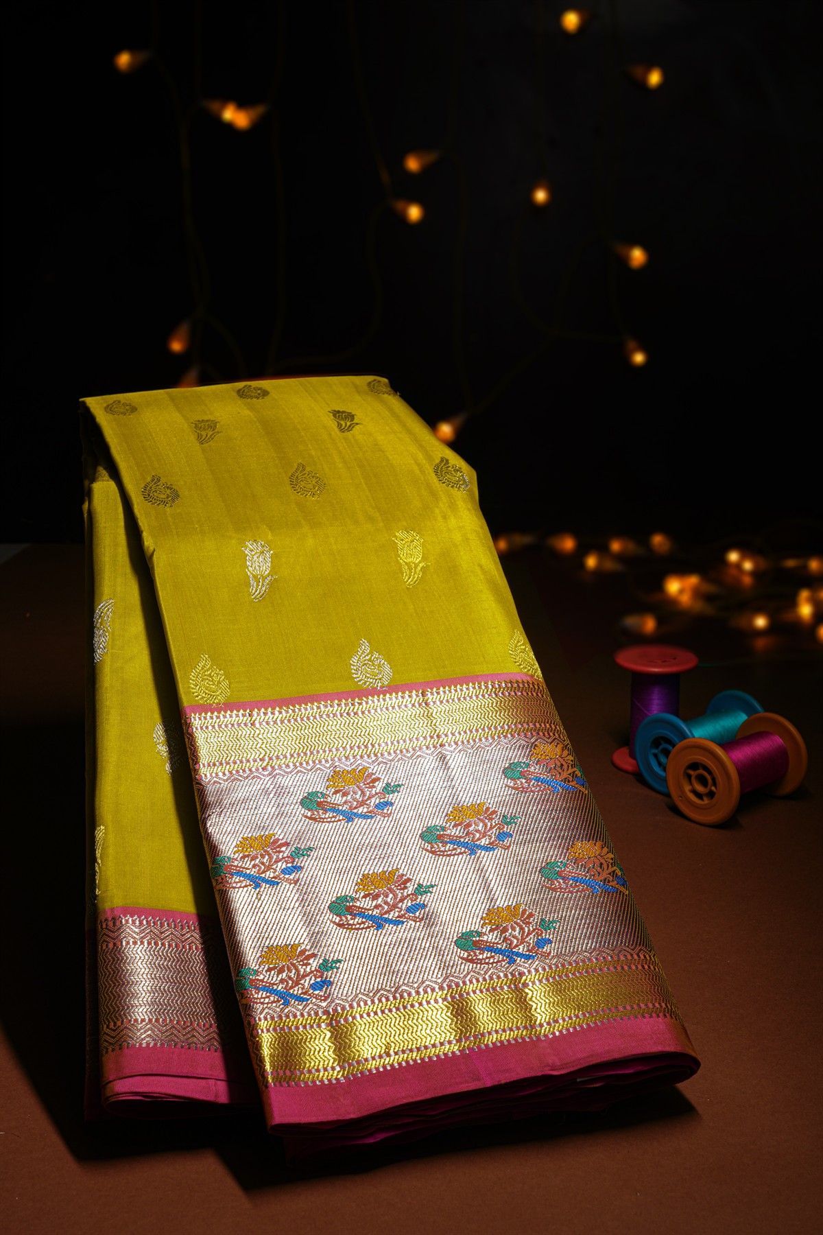 Venkatagiri Silk Green Saree