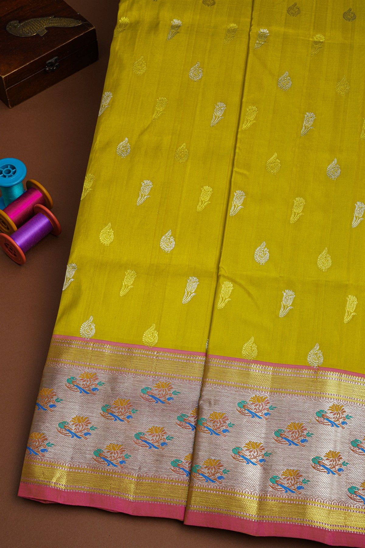 Venkatagiri Silk Green Saree