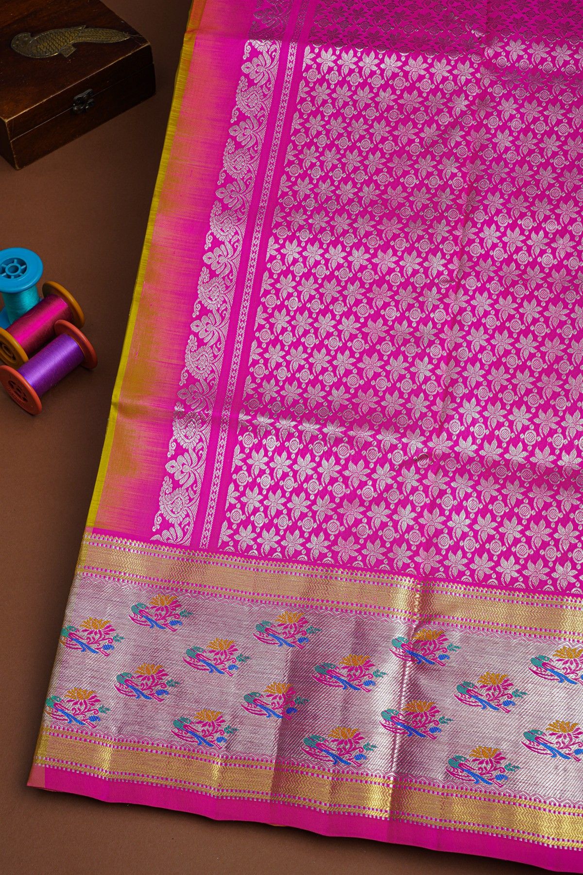 Venkatagiri Silk Green Saree