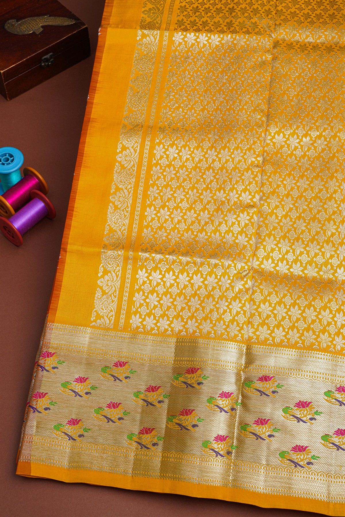 Venkatagiri Silk Maroon Saree