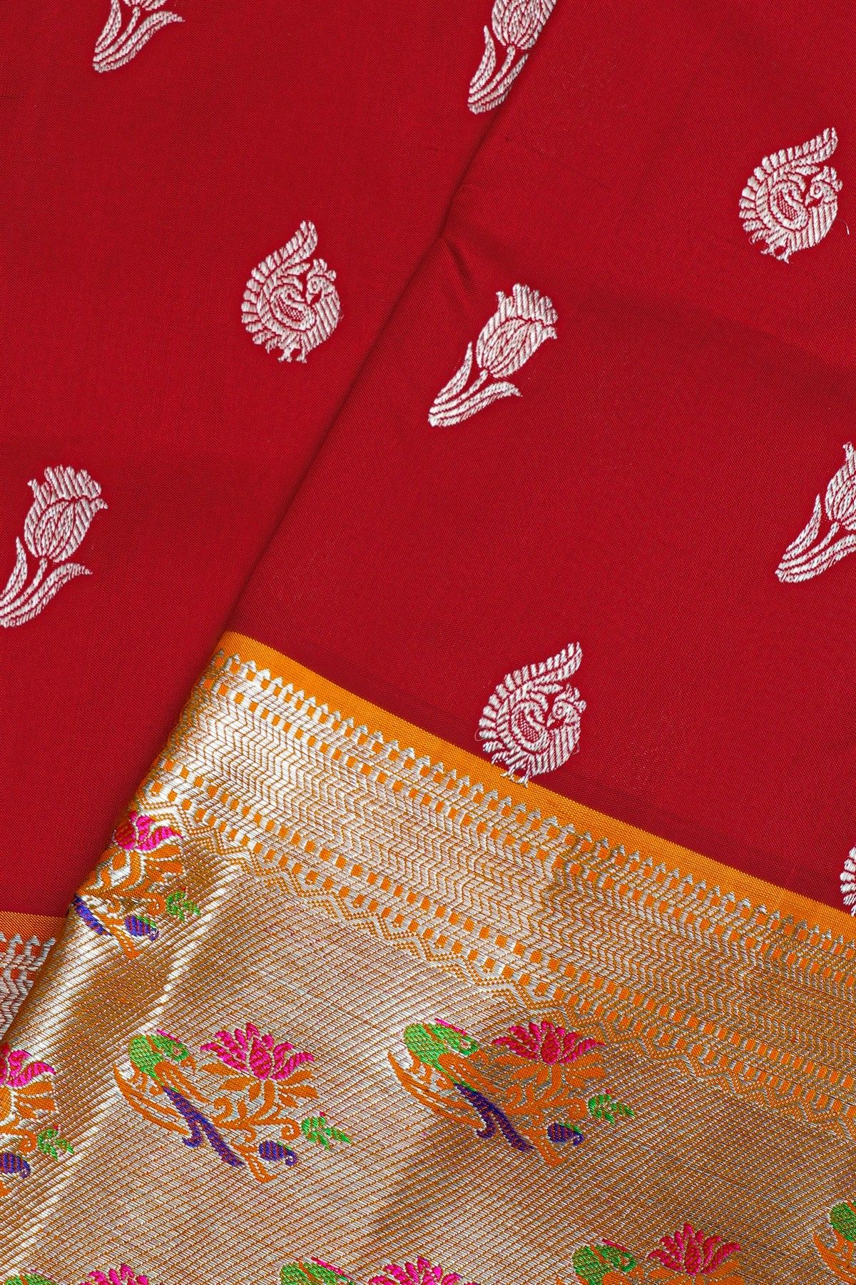 Venkatagiri Silk Maroon Saree