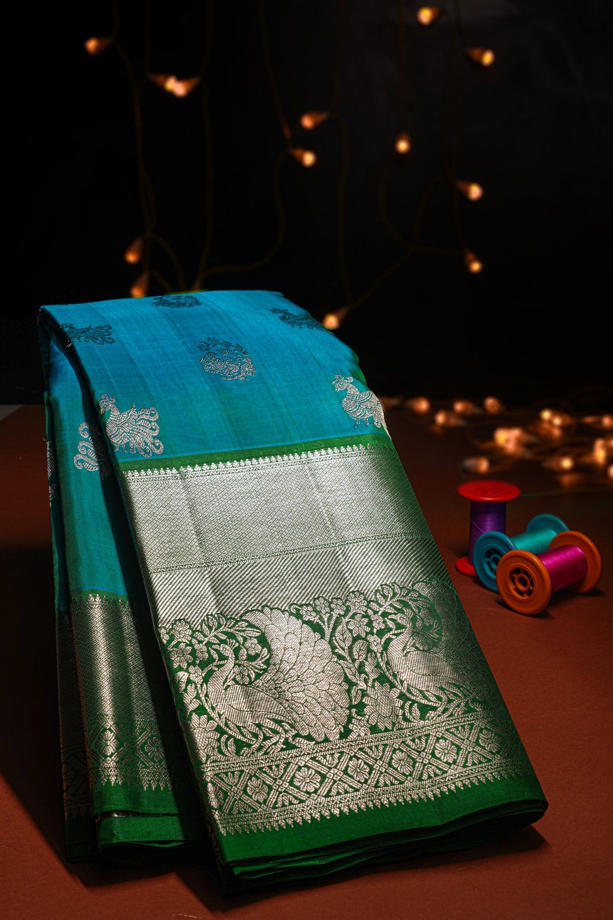 Venkatagiri Silk Blue Saree