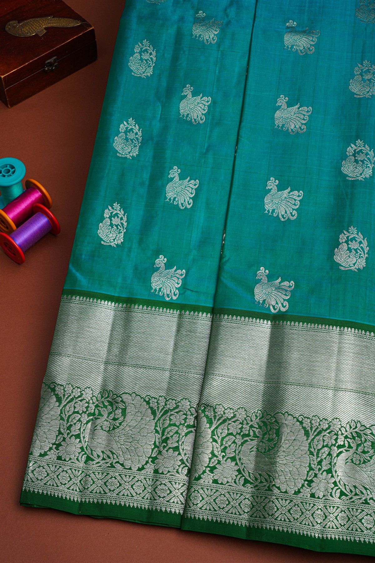 Venkatagiri Silk Blue Saree