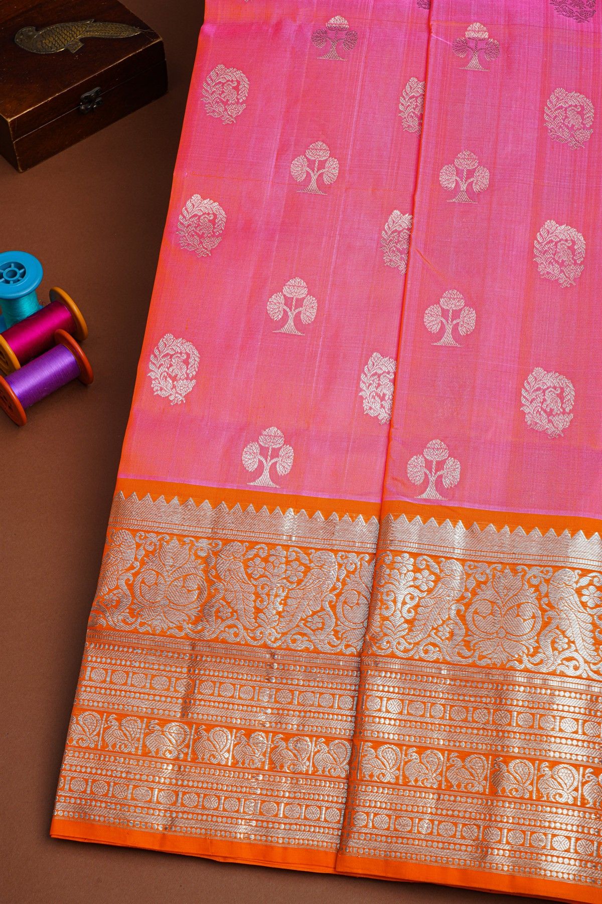 Venkatagiri Silk Pink Saree