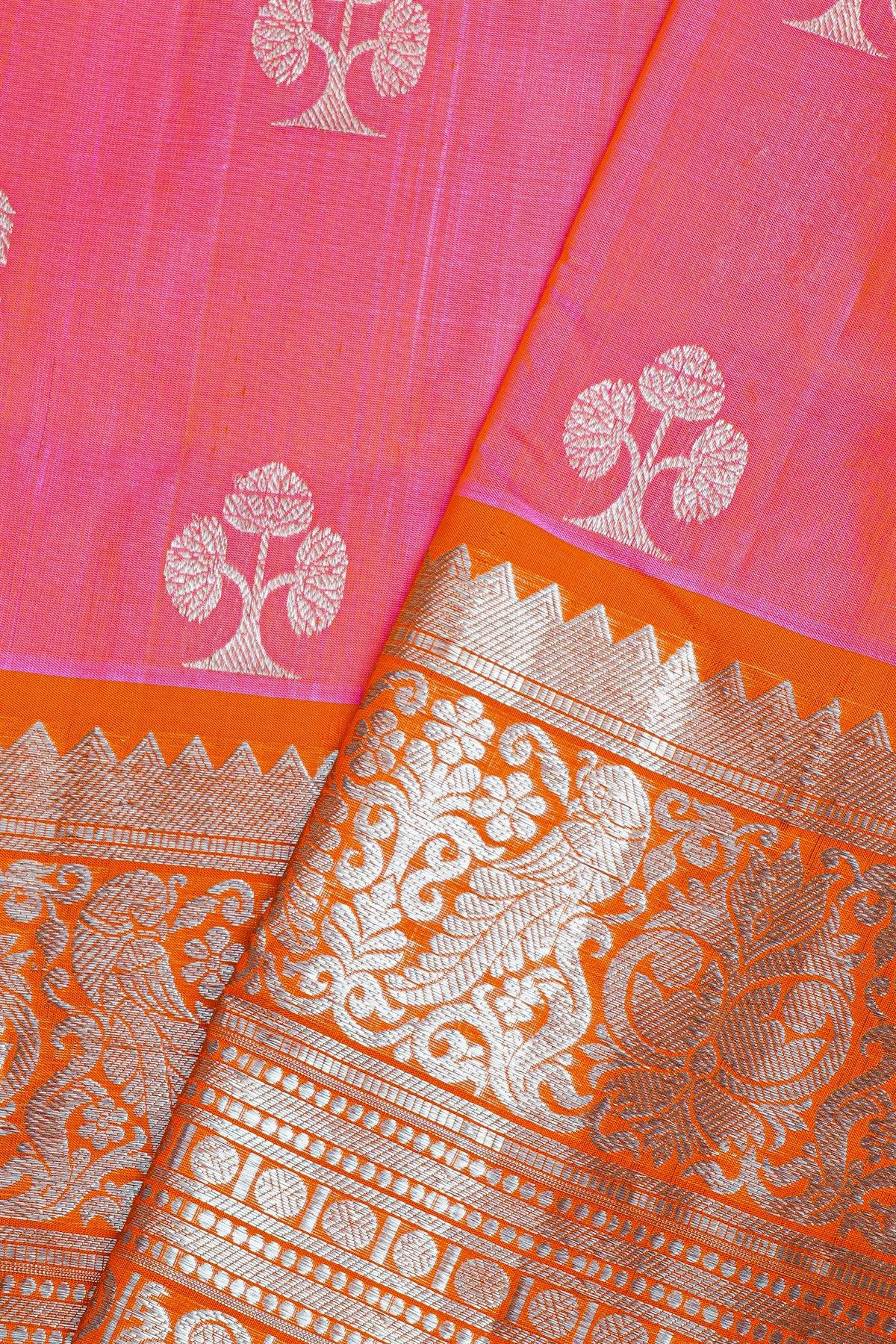Venkatagiri Silk Pink Saree
