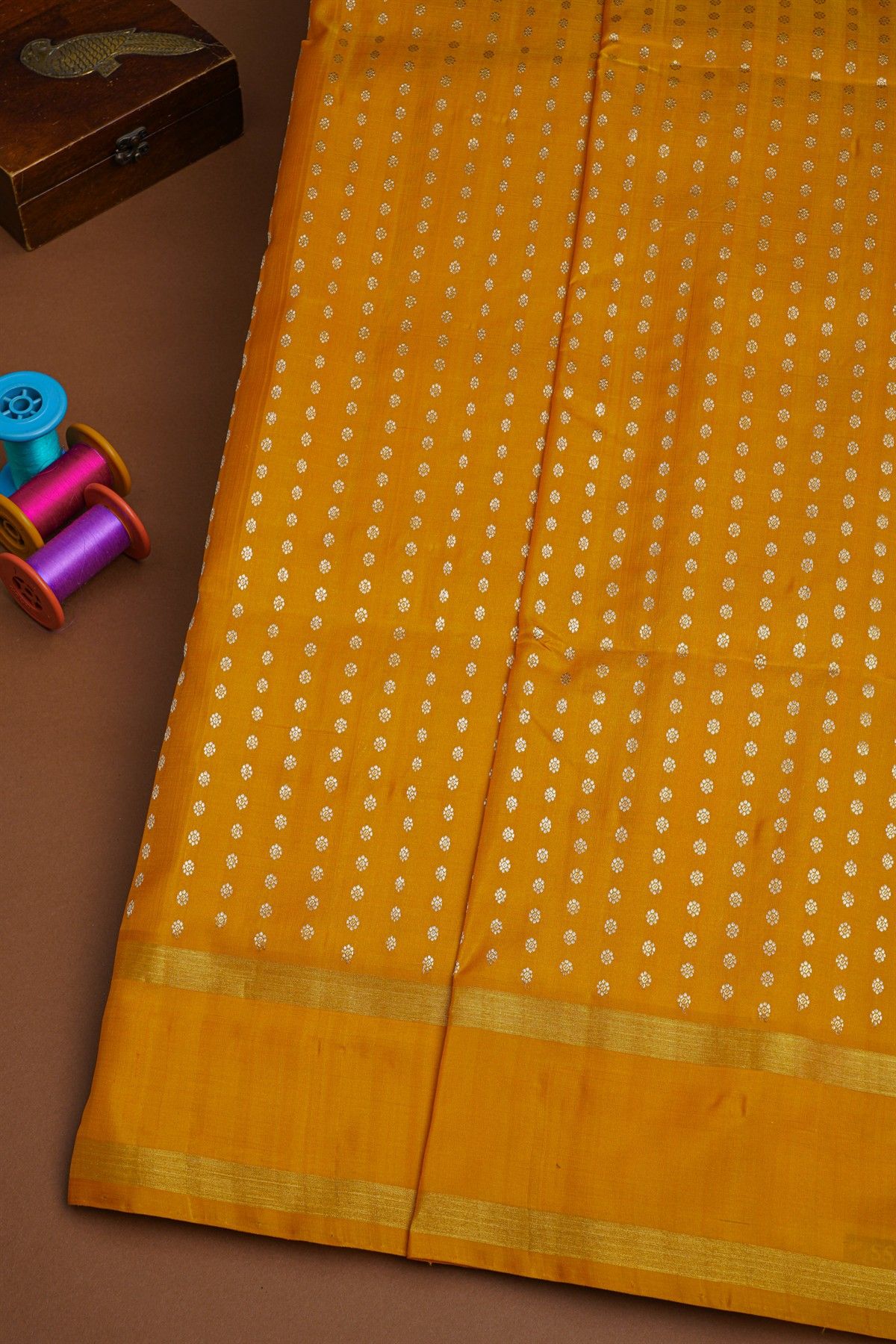 Venkatagiri Silk Mustard Saree