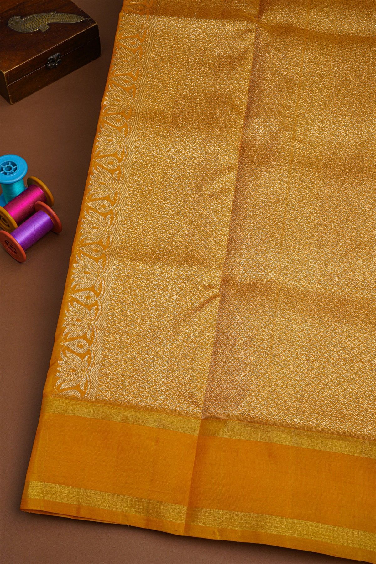 Venkatagiri Silk Mustard Saree