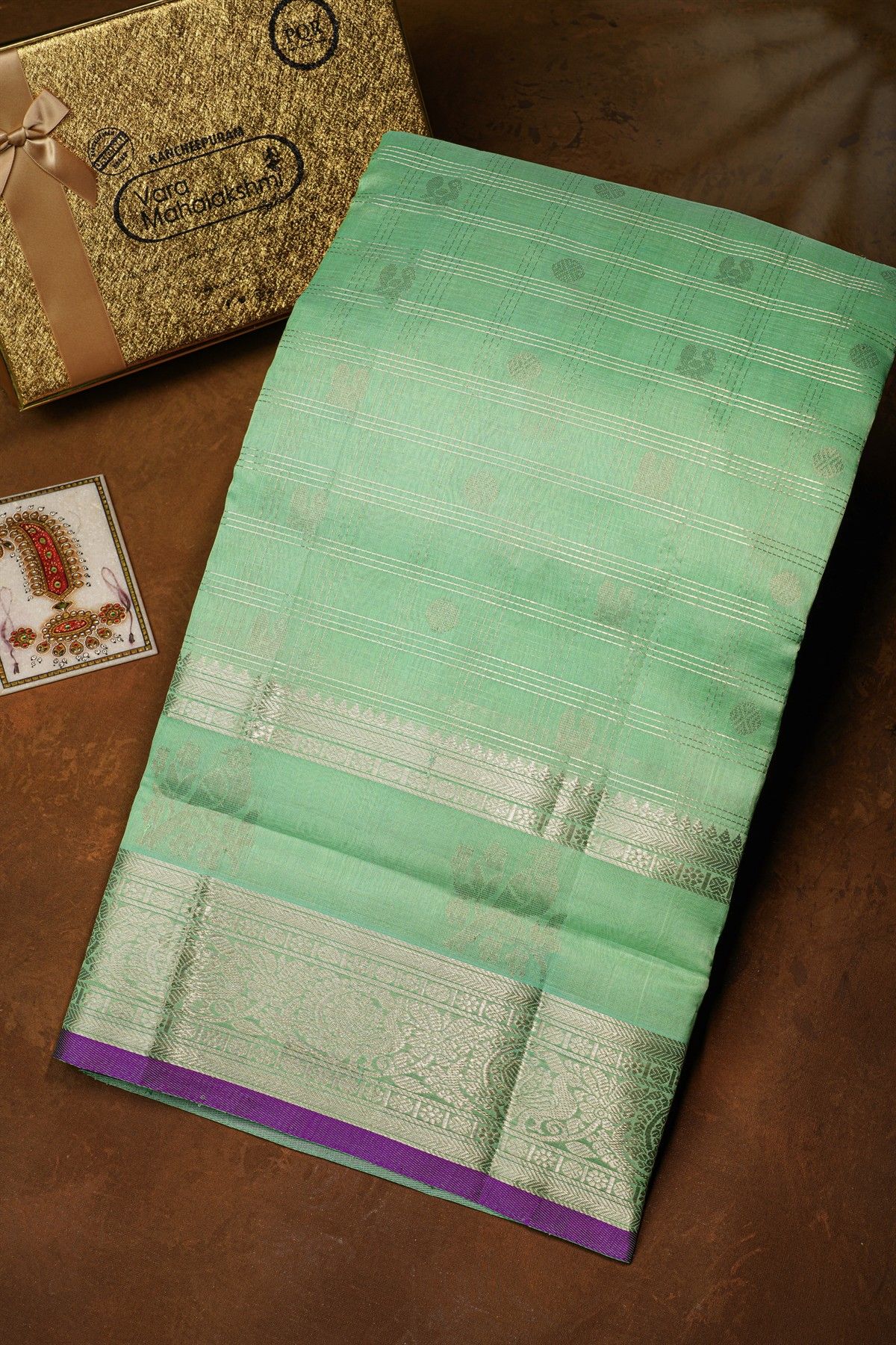Kuppadam Sico Pista Green Saree