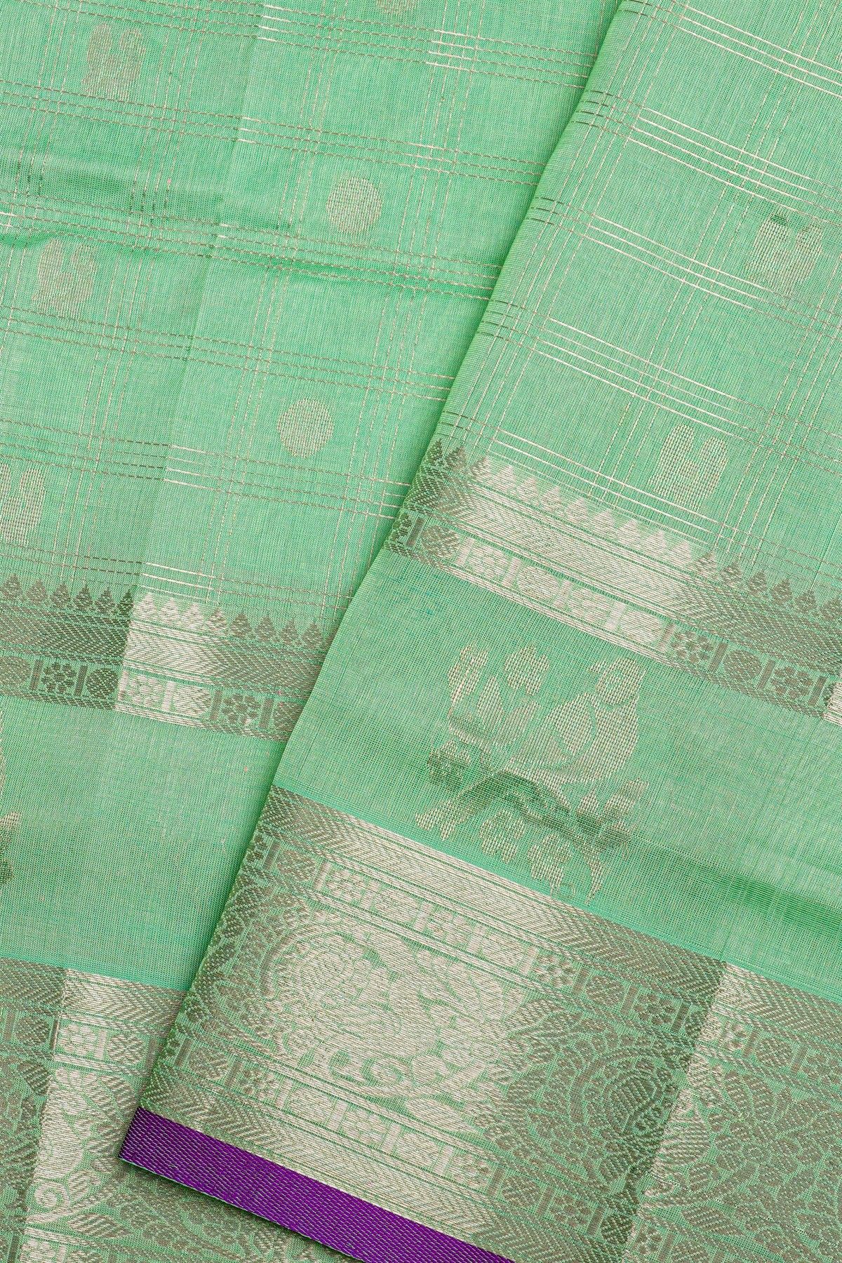 Kuppadam Sico Pista Green Saree