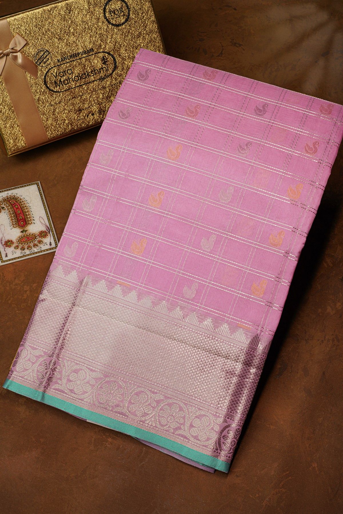 Kuppadam Sico Baby Pink Saree