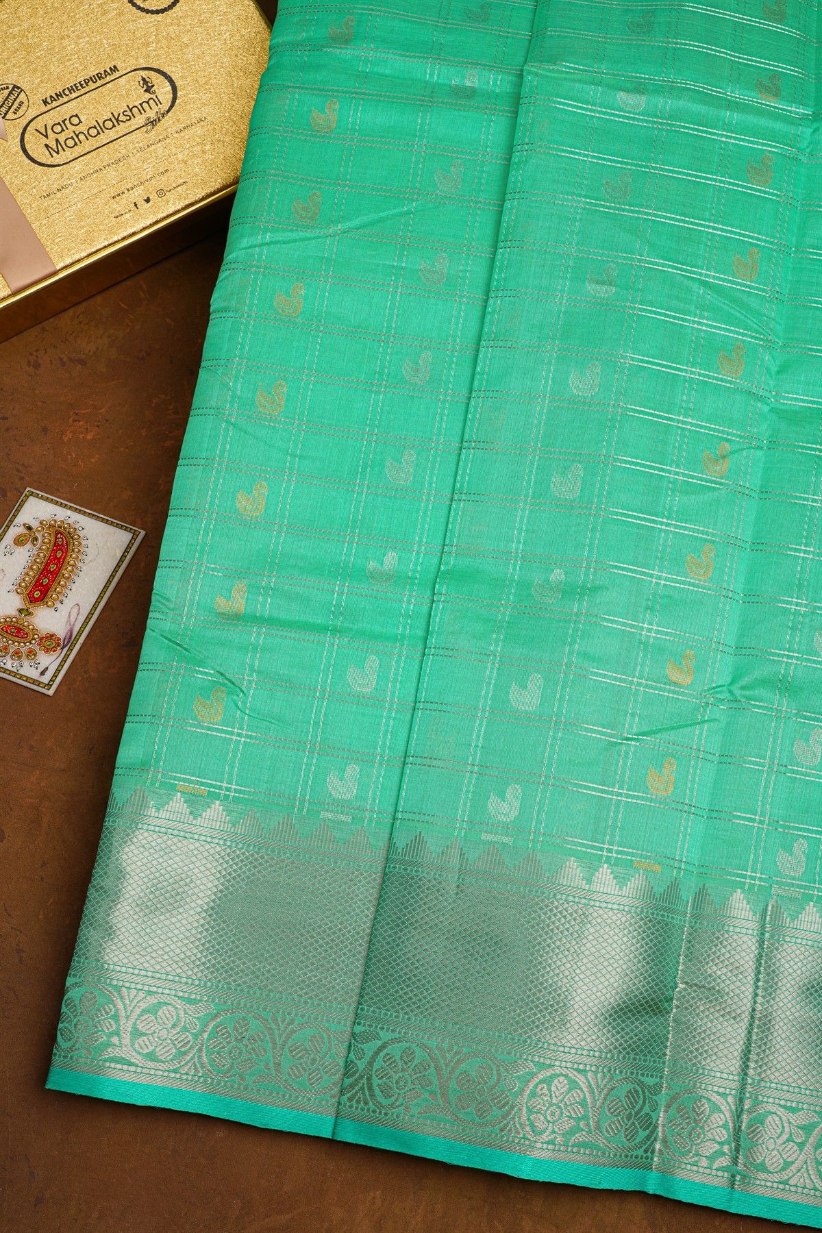 Kuppadam Sico Sea Green Saree