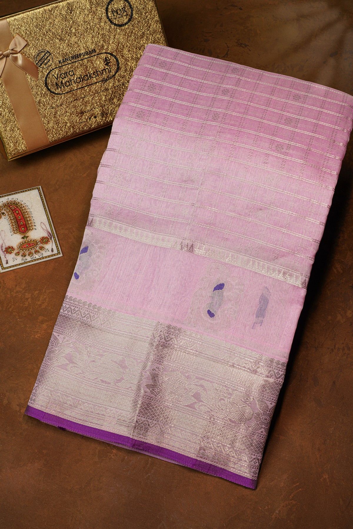 Kuppadam Sico Baby Pink Saree