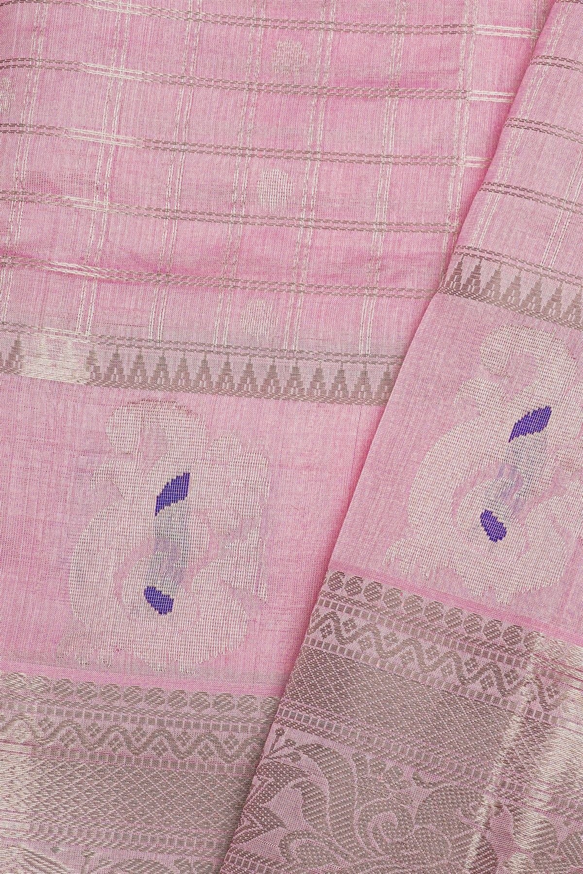 Kuppadam Sico Baby Pink Saree