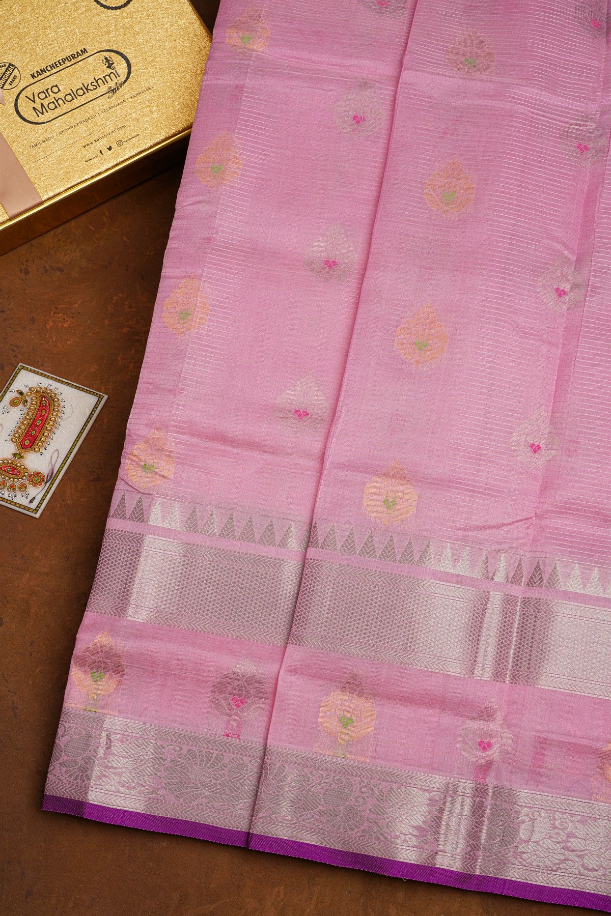 Kuppadam Sico Baby Pink Saree