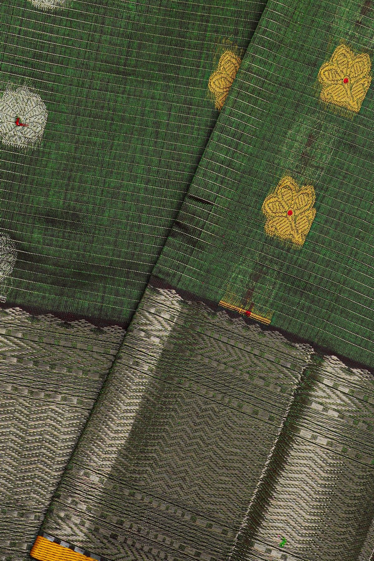 Kuppadam Sico Bottle Green Saree