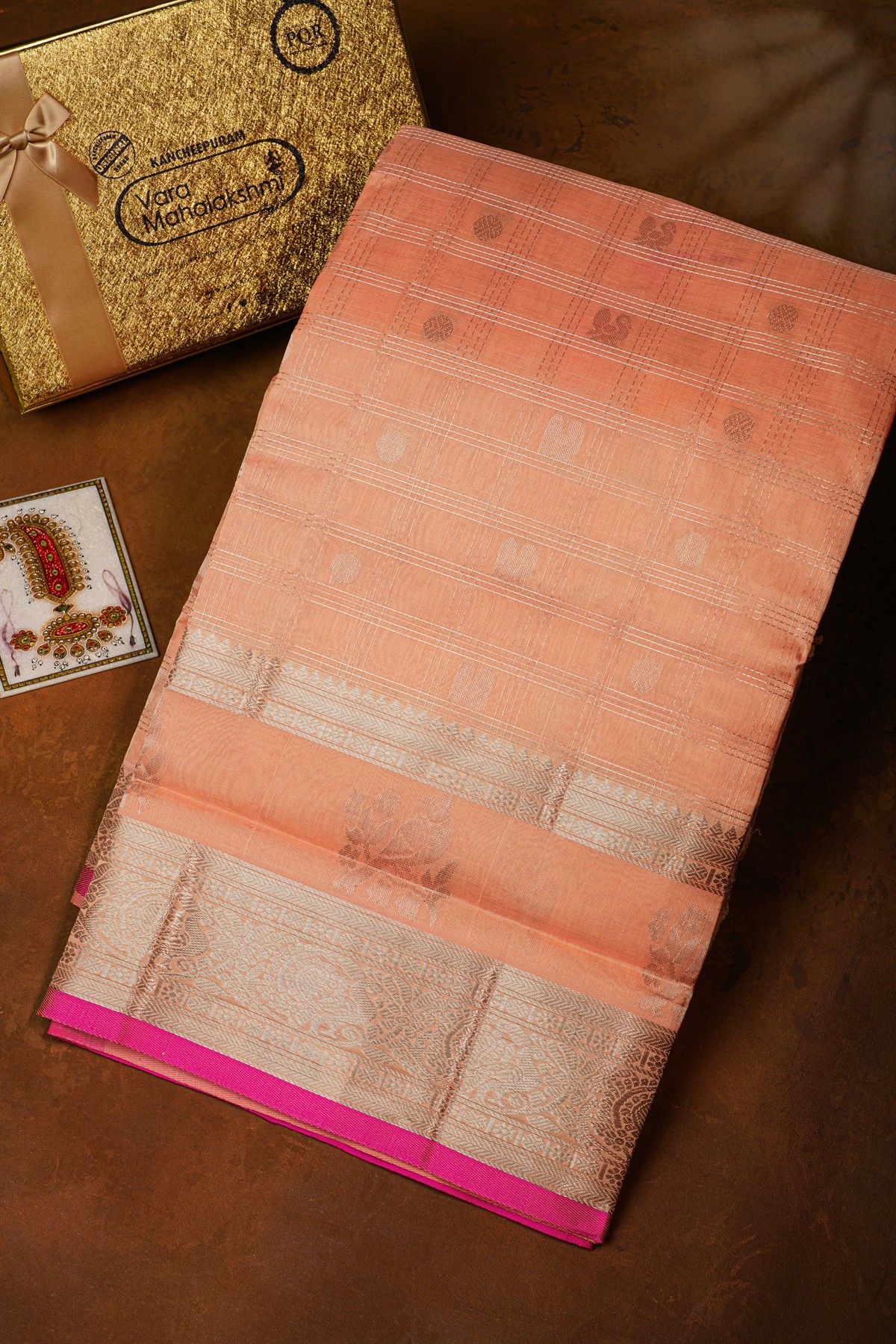 Kuppadam Sico Peach Saree
