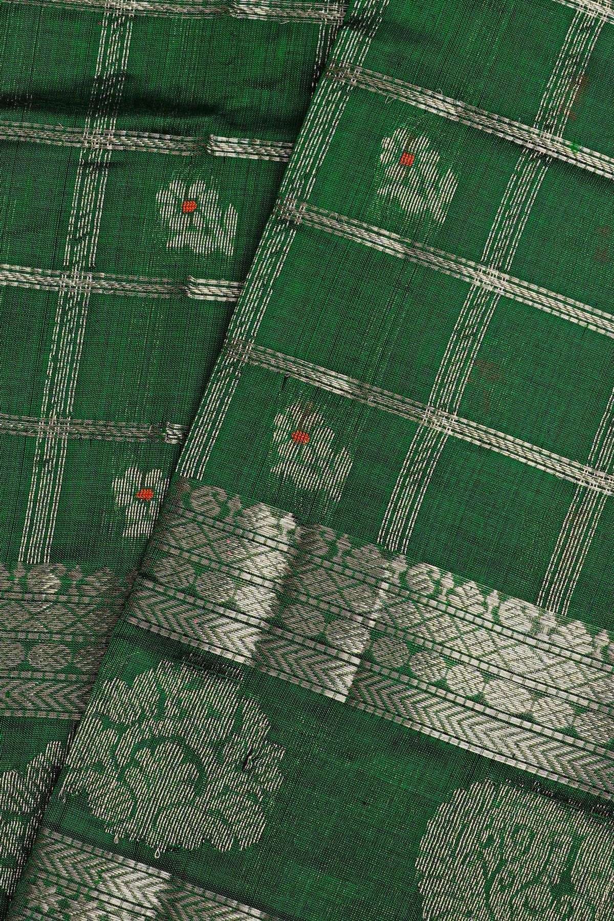 Kuppadam Sico Bottle Green Saree