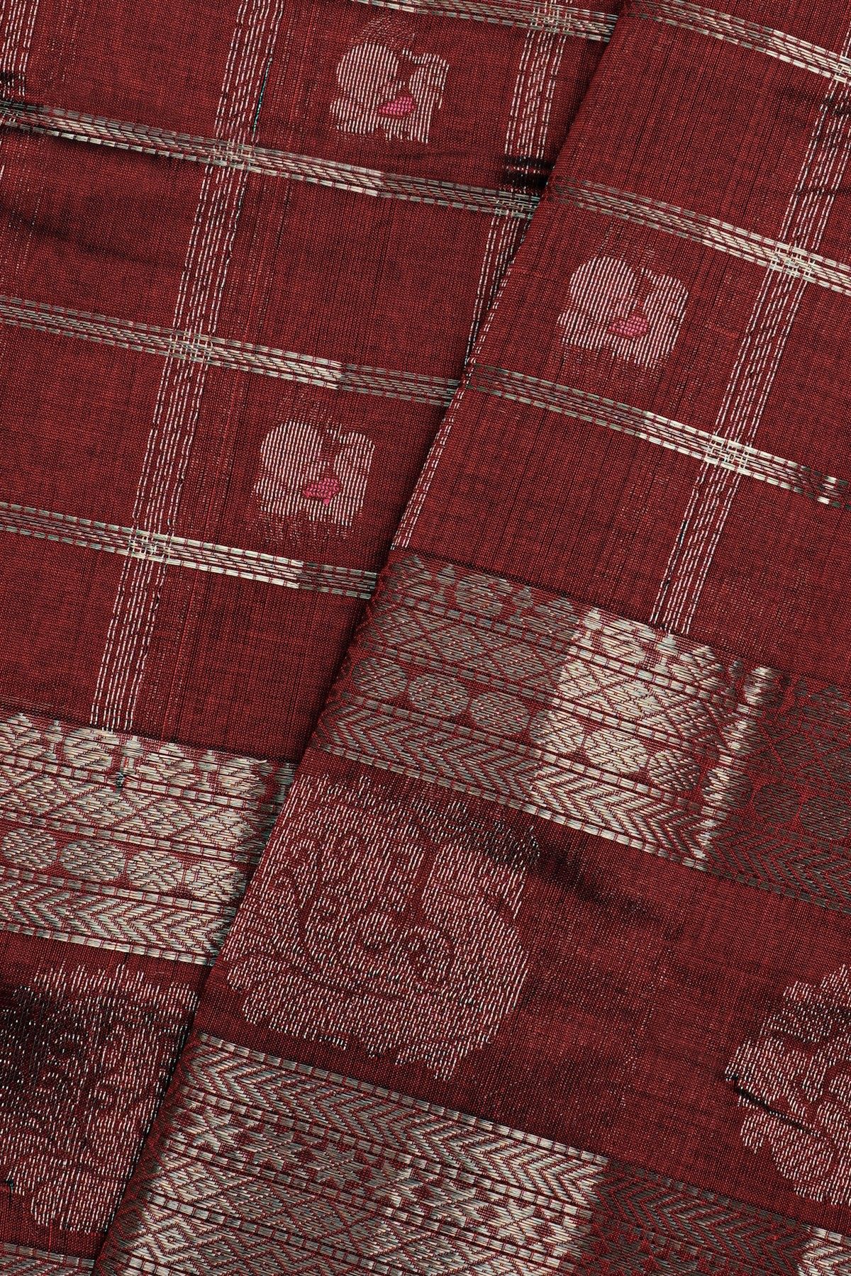 Kuppadam Sico Maroon Saree