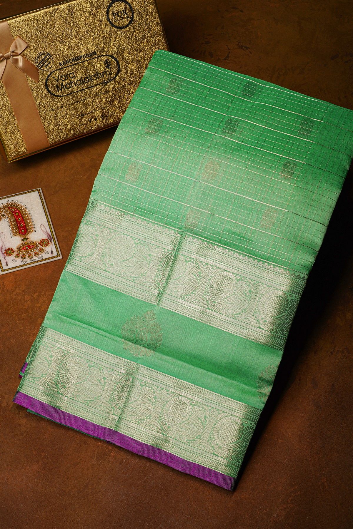 Kuppadam Sico Sea Green Saree