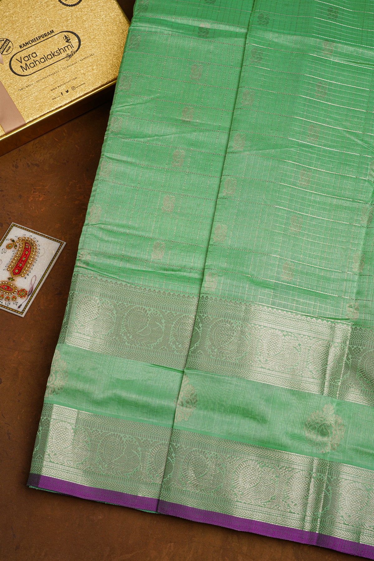 Kuppadam Sico Sea Green Saree