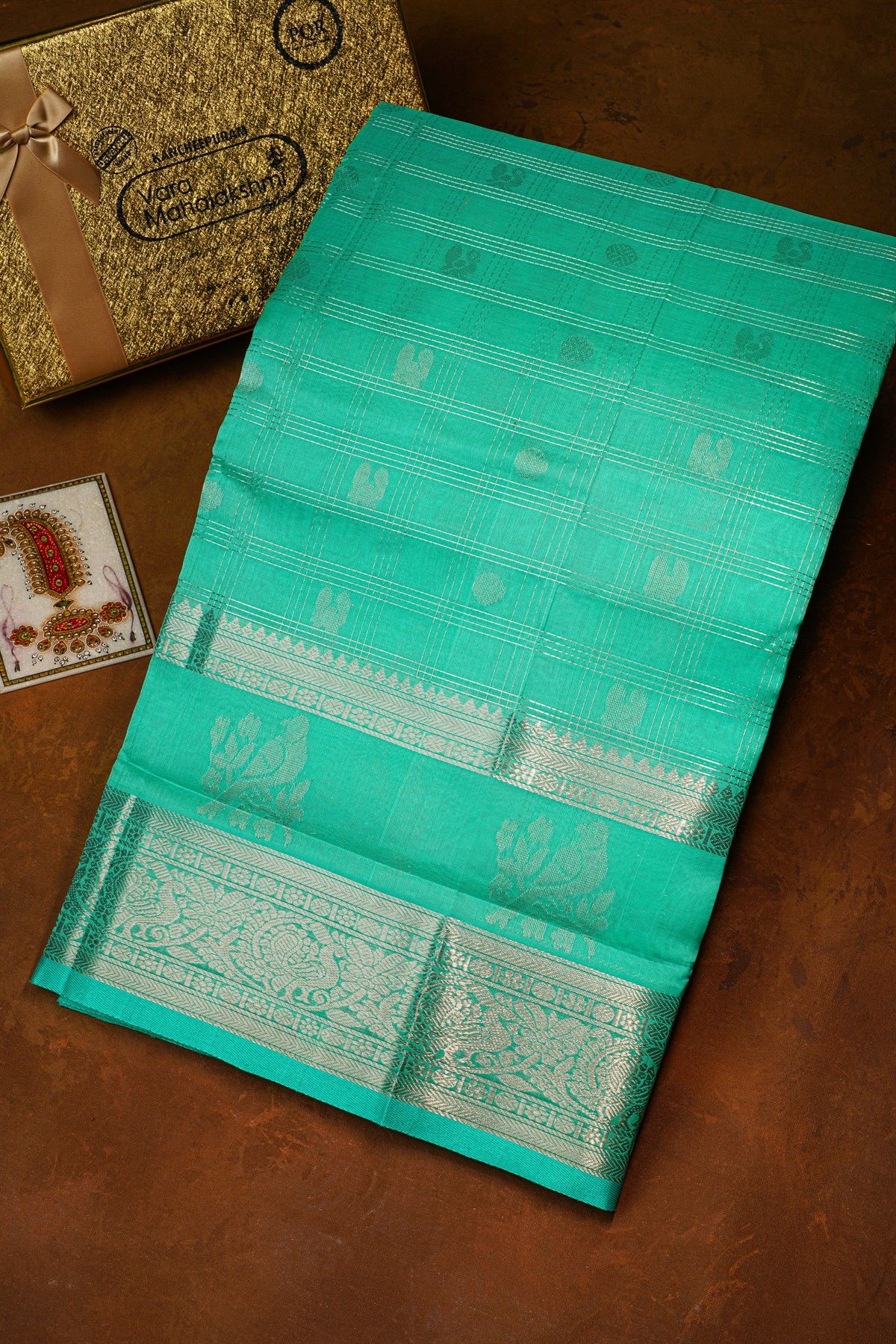 Kuppadam Sico Sea Green Saree