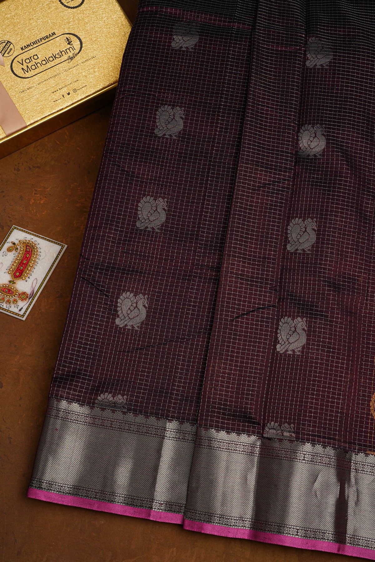Kuppadam Sico Dark Maroon Saree
