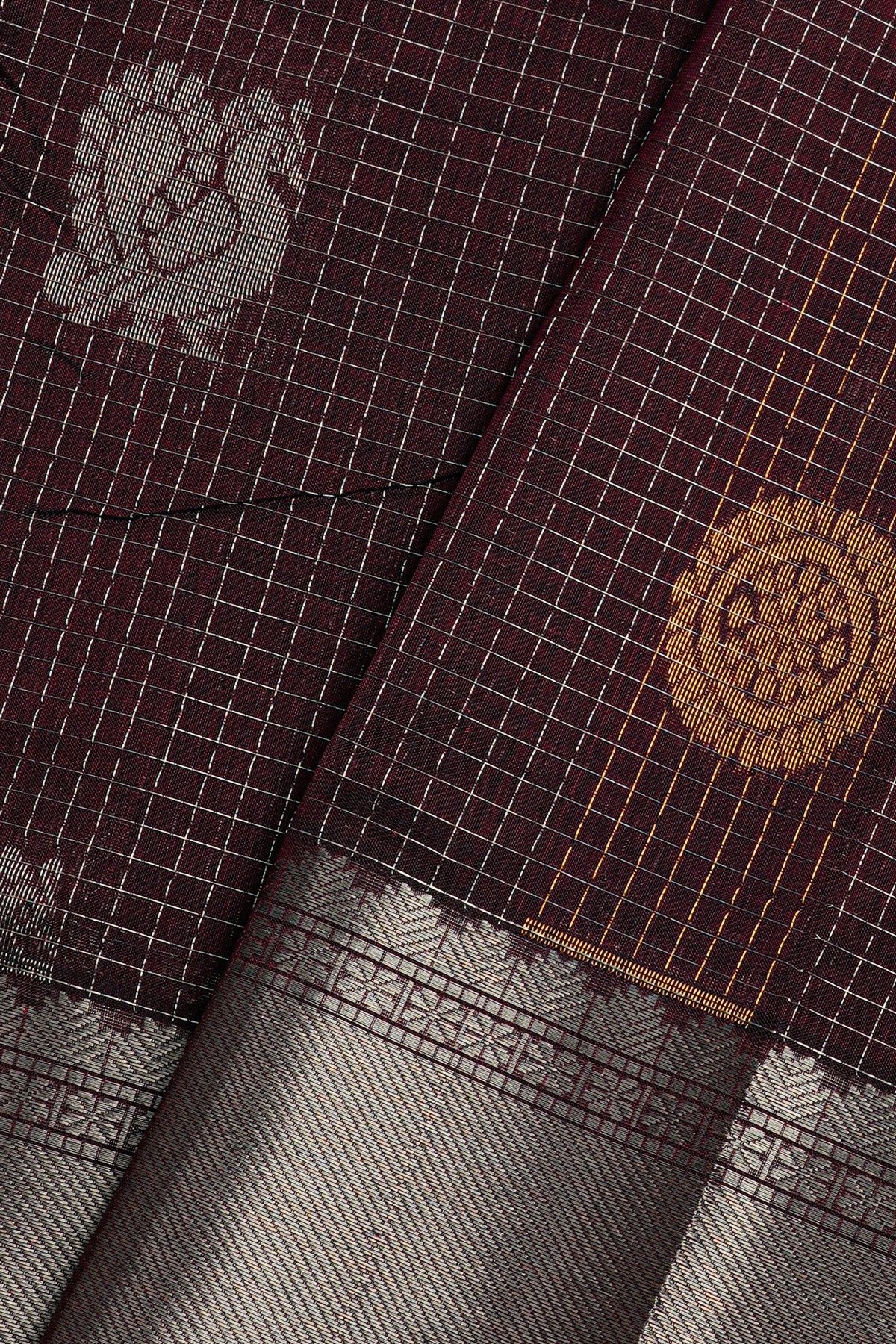 Kuppadam Sico Dark Maroon Saree
