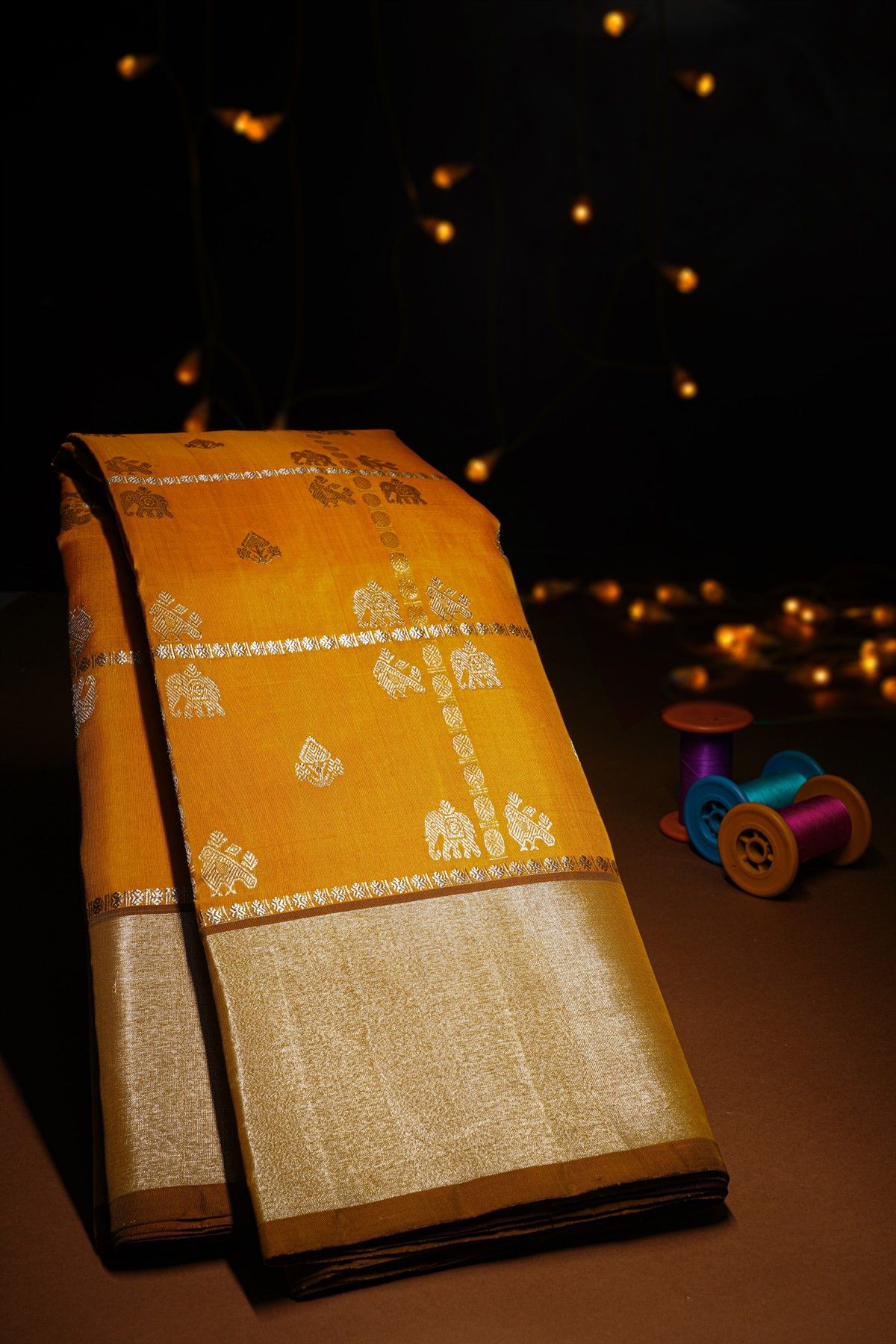 Venkatagiri Silk Mustard Saree