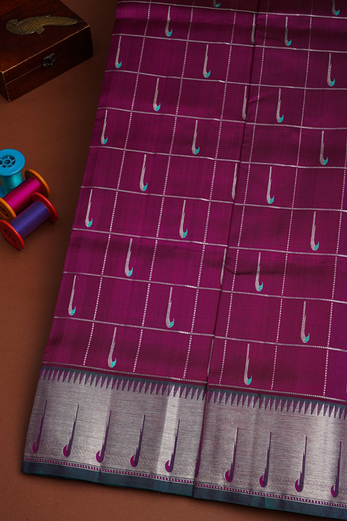 Venkatagiri Silk Wine Saree