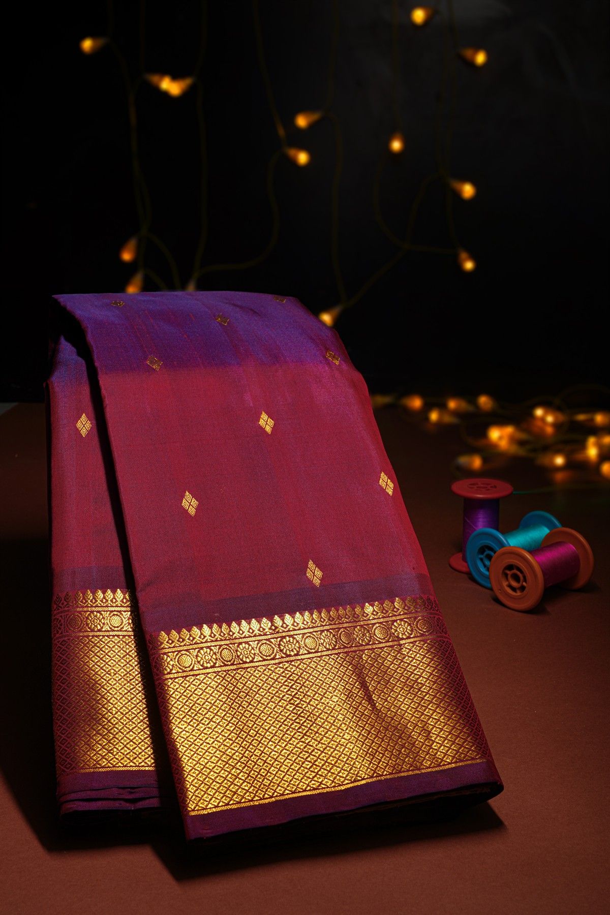 Venkatagiri Silk Maroon Saree