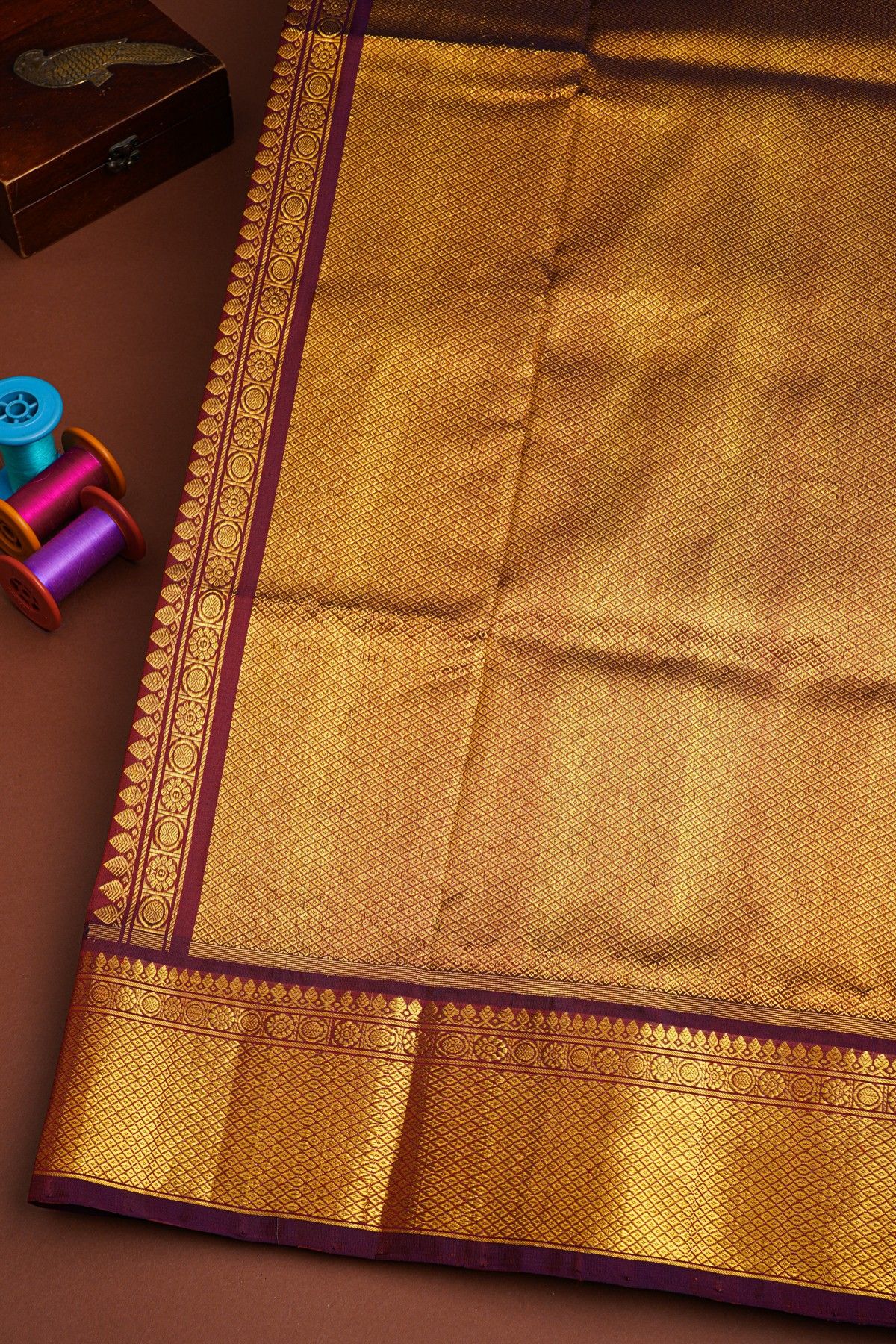 Venkatagiri Silk Maroon Saree