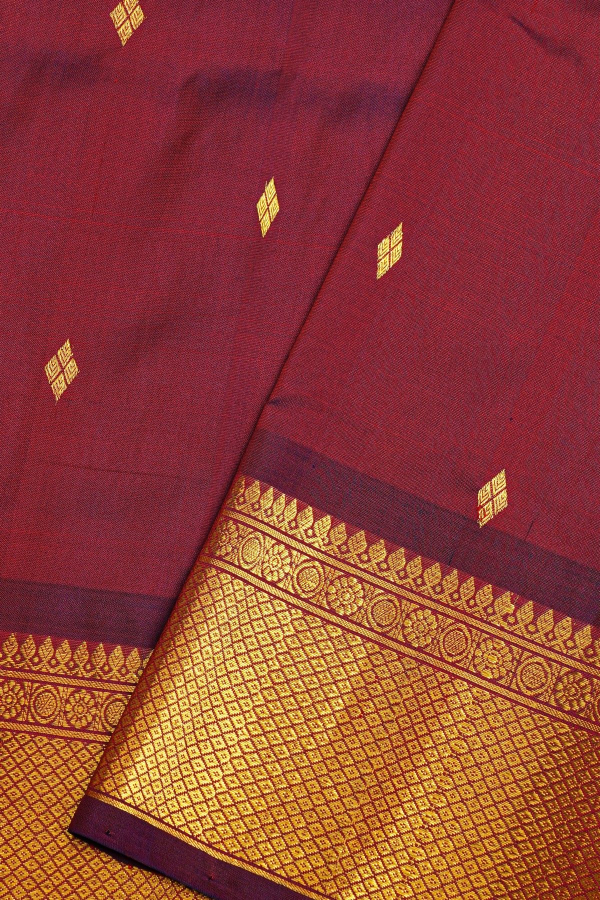 Venkatagiri Silk Maroon Saree