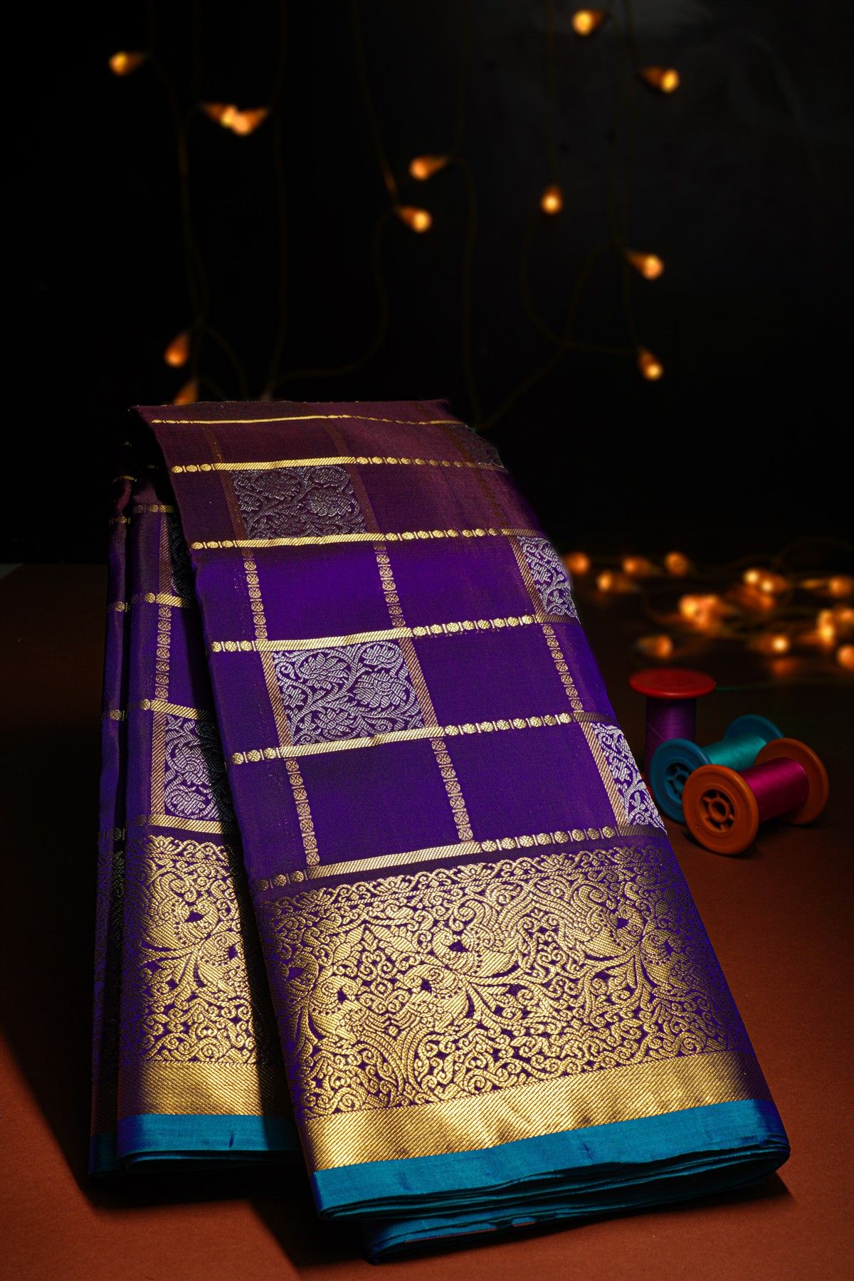 Venkatagiri Silk Navy Blue Saree