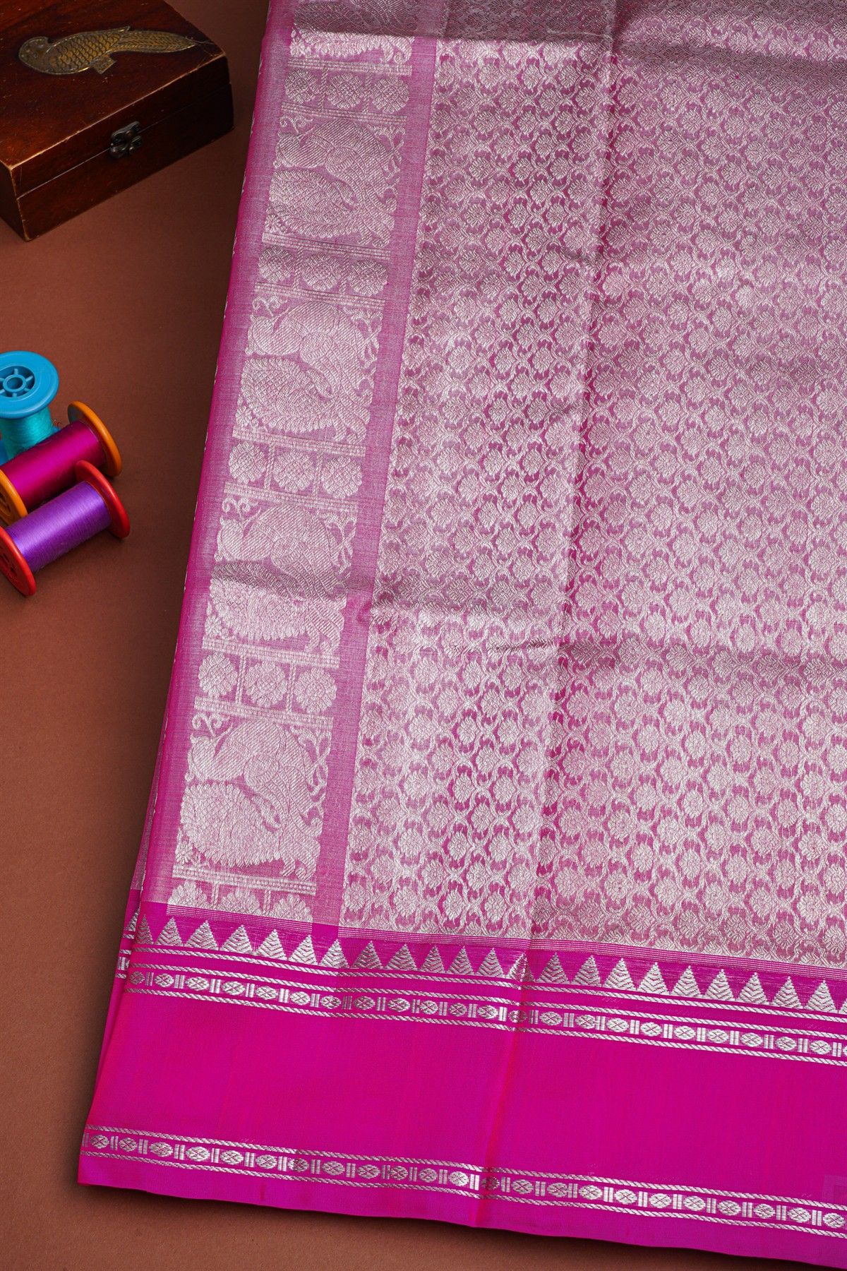 Venkatagiri Silk Pink Saree