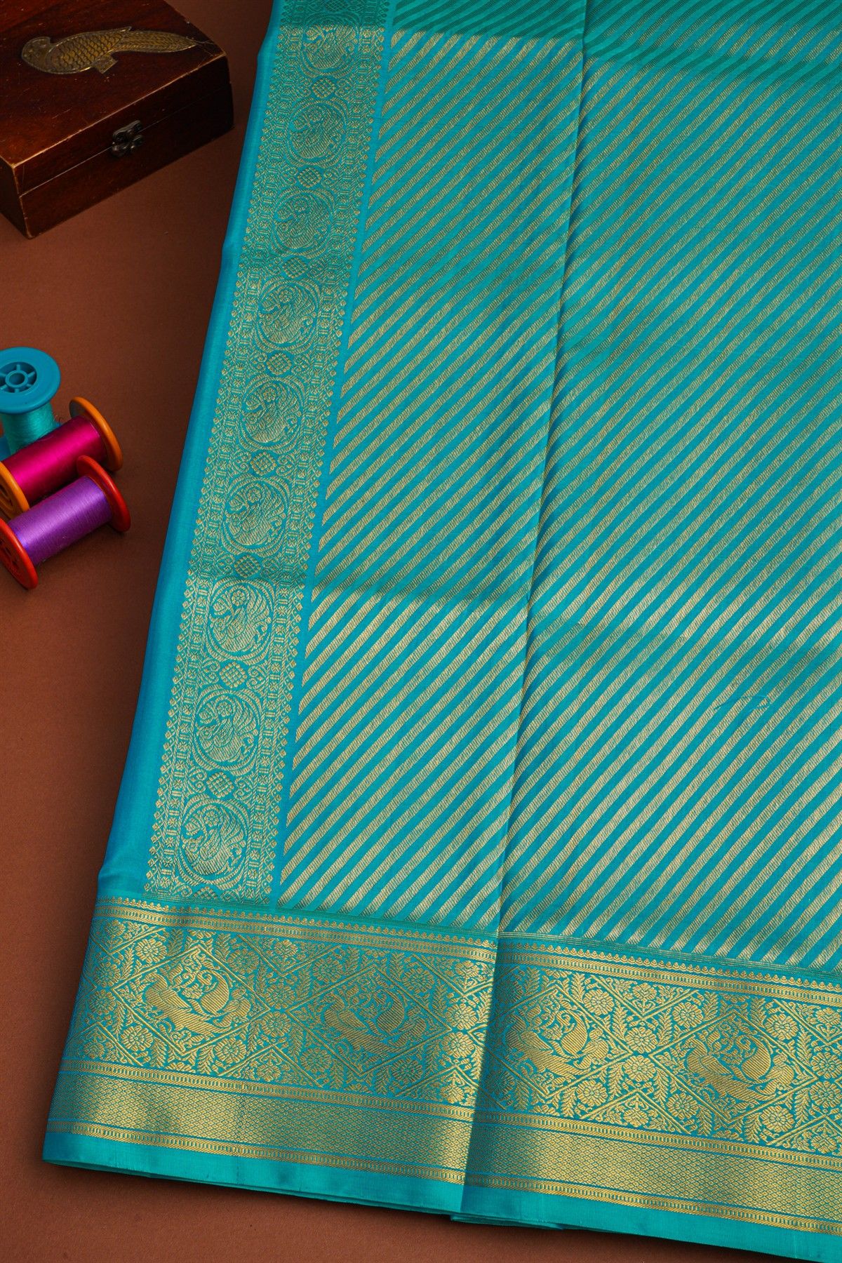 Venkatagiri Silk Sky Blue Saree
