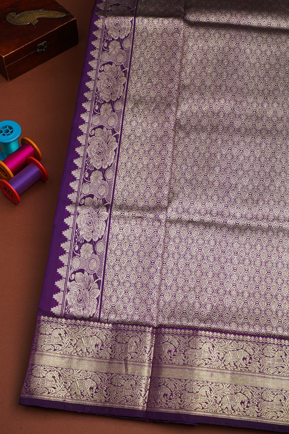 Venkatagiri Silk Purple Saree