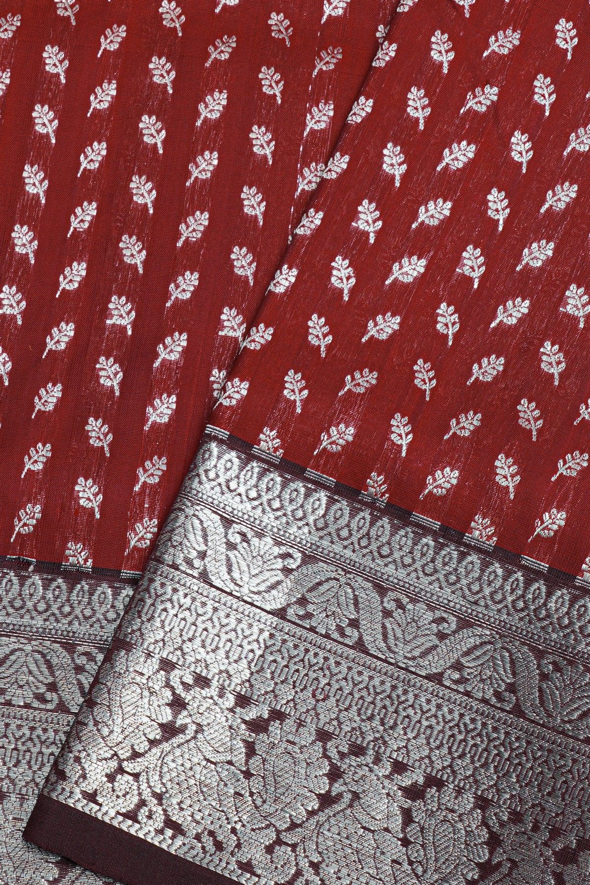 Venkatagiri Silk Maroon Saree