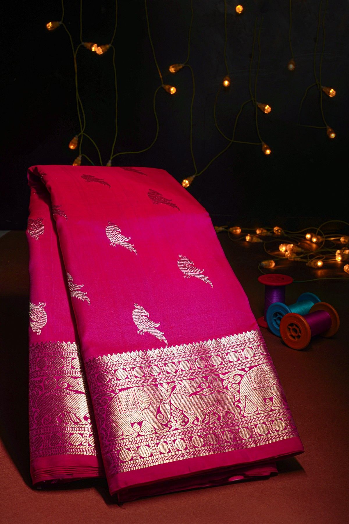 Venkatagiri Silk Magenta Saree