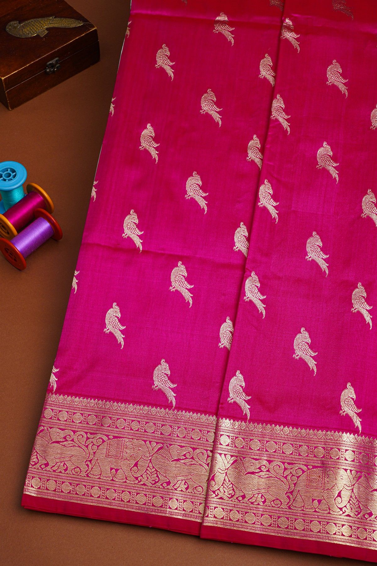 Venkatagiri Silk Magenta Saree